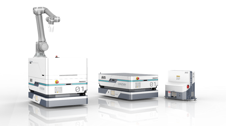 冰球突破數位開發的自主式移動機器人（AMR250M），搭配全向輪並結合AI演算法、2D LiDAR、3D攝影機等技術，協助客戶實現產線全自動化